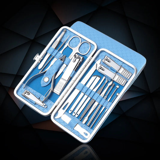 Manicure Set - 19 in 1 Professional Nail Clippers Pedicure Kit, Manicure Tool Kit, Stainless Steel Facial Grooming Set Kit, Gift Idea for Women, Men, Girls, Teens